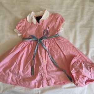 Ralph Lauren Collared Infant Dress with Bloomers